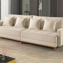 Ver imagem 1 de Sofá Fixo 3 Lugares M-199 2,00m Molas Bonnel Almofadas Soltas Linho Estofados Martins