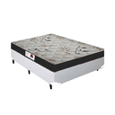 Ver imagem 1 de Cama Box Casal Sintético Branco + Colchão Casal Prime Semi Ortopédico 58x138x188