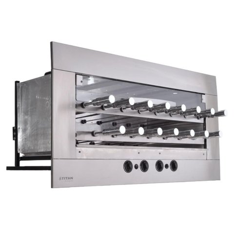 Churrasqueira a Gás de Embutir Titan 15 Espetos Rotativos 220V