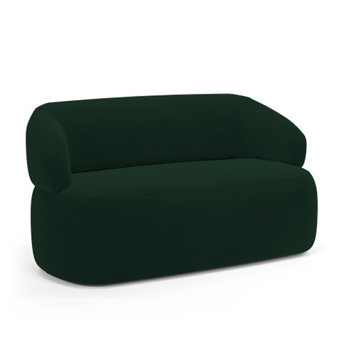 Sofá Orgânico 03 Lugares Living Glee 170cm Veludo Verde Escuro - Desk Design