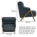 Ver imagem 3 de Poltrona Decorativa Madri Pes Madeira Linho Tcs 718 Moll