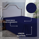 Ver imagem 4 de Lençol Queen Size 400 Fios Poliéster sem Elástico Revenda:azul Marinho