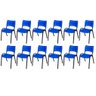Cadeira Iso Base Preto Escola, Escritório Azul - Kit 12 Un - 2