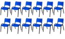 Ver imagem 2 de Cadeira Iso Base Preto Escola, Escritório Azul - Kit 12 Un