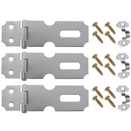 Dobradiça Porta Cadeado Fecho Trinco Zincado 6,3cm para Portão Gaveta Armário | Aliança | Kit 03 Un - 1