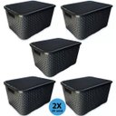 Ver mais imagens de 10 X Caixa Organizadora Plástica Rattan 7 Litros com Tampa