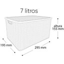 Ver imagem 2 de 10 X Caixa Organizadora Plástica Rattan 7 Litros com Tampa