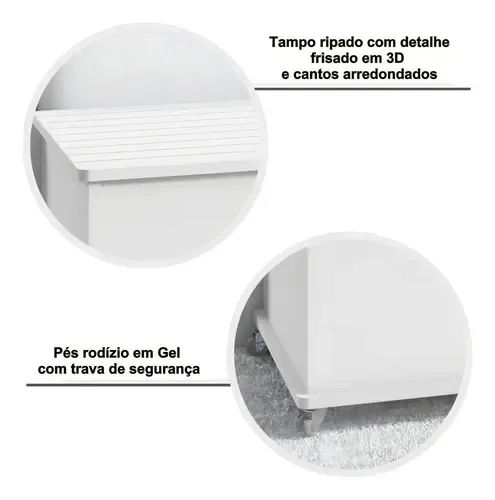 Ver imagem 7 de Recamier Banco Baú Ripado Sapateira Casal Luca - 3 Cores:branco