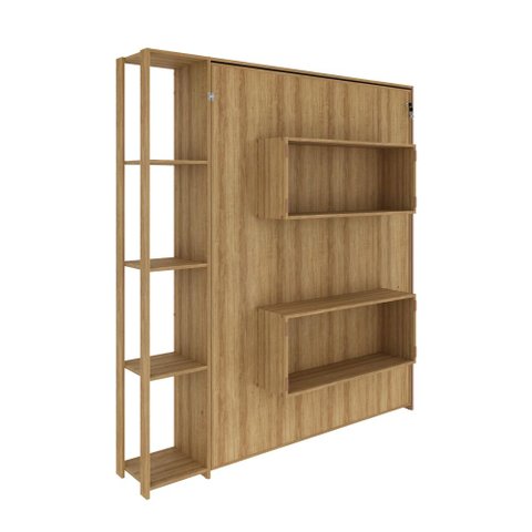 Cama Articulada de Casal com 4 Prateleiras e 2 Nichos Cm8014 Amêndoa Tecnomobili