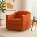 Ver imagem 1 de Poltrona Decorativa para Sala, Escritorio, Recepção Tila Suede Terracota