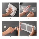 Ver imagem 7 de Saboneteira Dupla Gaveta com Drenagem e gancho retrátil - Cinza