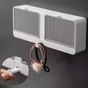 Ver imagem 4 de Saboneteira Dupla Gaveta com Drenagem e gancho retrátil - Cinza