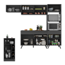 Ver imagem 4 de Cozinha Modulada com Bancada Americana Veneza Multimóveis Mp2208 Preto Preto