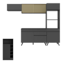 Ver imagem 6 de Cozinha Modulada com Bancada Americana Veneza Multimóveis Mp2208 Preto Preto