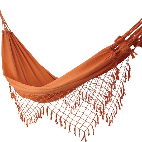 Rede de Dormir Laranja Casal Costura Reforçada
