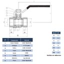 Ver imagem 3 de Válvula Esfera 1/2 Passagem Plena Fêmea X Fêmea Latão Forjado Alavanca Industrial Pn40 Ivm Italy