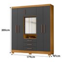 Ver imagem 3 de Guarda Roupa Casal Imperial com Cômoda 4 Gavetas New e Armário Multiuso Versatile Carvalho
