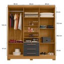 Ver imagem 4 de Guarda Roupa Casal Imperial com Cômoda 4 Gavetas New e Armário Multiuso Versatile Carvalho