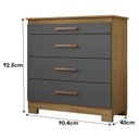 Ver imagem 6 de Guarda Roupa Casal Imperial com Cômoda 4 Gavetas New e Armário Multiuso Versatile Carvalho