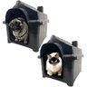 2x Casinha Cristino Tam. N2 Pet Cachorros Cães Casa Plástico Resistente - Preto - 2