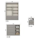 Ver imagem 4 de Conjunto Quarto Juvinil Guarda Roupa 4 Pts, Cômoda e Mesa Cabecei Americano Henn