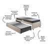 Bicama Box Solteiro 88x188 Suede com Dois Colchões de Espuma Dual Firm Ecoflex - 4
