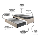 Ver imagem 4 de Bicama Box Solteiro 88x188 Suede com Dois Colchões de Espuma Dual Firm Ecoflex