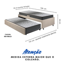 Ver imagem 2 de Bicama Box Solteiro 88x188 Suede com Dois Colchões de Espuma Dual Firm Ecoflex