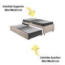 Ver imagem 7 de Bicama Box Solteiro 88x188 Suede com Dois Colchões de Espuma Dual Firm Ecoflex