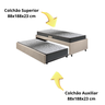 Bicama Box Solteiro 88x188 Suede com Dois Colchões de Espuma Dual Firm Ecoflex - 7
