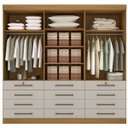 Ver imagem 2 de Guarda Roupa Casal 6 Portas 12 Gavetas - Mônaco-Cinamomo/Off White - Móveis D' Doro