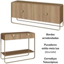 Ver imagem 6 de Balcao Buffet e Aparador 180 Cm Organica Hanover Dourado Artesano