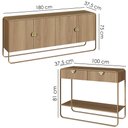 Ver imagem 4 de Balcao Buffet e Aparador 180 Cm Organica Hanover Dourado Artesano
