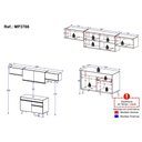 Ver imagem 3 de Armário Cozinha Modulada Compacta 260cm com Balcão Veneza Multimóveis Mp3766 Preto/dourado