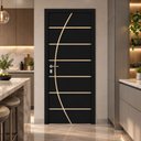 Ver imagem 3 de Porta de Madeira Frisada R20C 210x80 cm Acabamento UV Pronta para Instalar:Preto