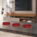 Ver imagem 3 de Puff Babu Bronze Veludo Vermelho Metal Móveis