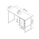 Ver imagem 3 de Mesa de Escritório com 3 Gavetas Industrial 120cm Om002 Mel