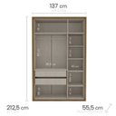 Ver imagem 5 de Guarda-roupa Sevilha 3 Portas Cômoda 8 Gavetas