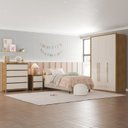 Ver imagem 1 de Guarda-roupa Sevilha 3 Portas Cômoda 4 Gavetas Mesa de Cabeceira 2 Gavetas