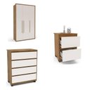 Ver imagem 2 de Guarda-roupa Sevilha 3 Portas Cômoda 4 Gavetas Mesa de Cabeceira 2 Gavetas