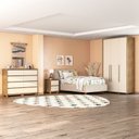 Ver imagem 1 de Guarda-roupa Coimbra 3 Portas Cômoda 8 Gavetas Mesa de Cabeceira 2 Gavetas