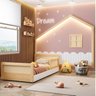 Cama Montessoriana Lift Solteiro com grade e moldura com Led Casatema - 6