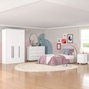 Ver imagem 1 de Guarda-roupa Sevilha 3 Portas Cômoda 8 Gavetas Mesa de Cabeceira 2 Gavetas