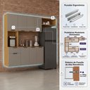 Ver imagem 4 de Cozinha Compacta Aura 8 Portas com Nicho Integrado Praticidade Fácil Limpeza