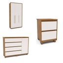 Ver imagem 2 de Guarda-roupa Coimbra 3 Portas Cômoda 4 Gavetas 1 Porta Mesa de Cabeceira 2 Gavetas