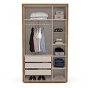 Ver mais imagens de Guarda-roupa Coimbra 3 Portas Cômoda 4 Gavetas 1 Porta Mesa de Cabeceira 2 Gavetas