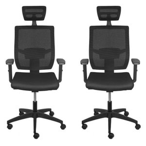 Kit 2 Cadeiras Escritório Presidente Ergonômica Nr17 Atenas