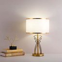 Ver imagem 2 de Abajur Decorativo Iluminaria de Mesa Cidonia em Metal 58x30cm