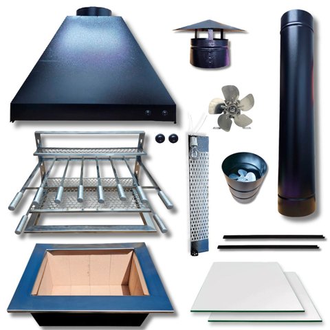 Kit Coifa 1,00 Metro Gourmet Grill Flutuante Inox 1 Tubo