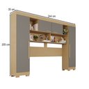 Ver imagem 4 de Guarda-roupa Casal Modulado Odin Premium com Pés 4 Portas Jequitibá/granizo - Pnr Móveis